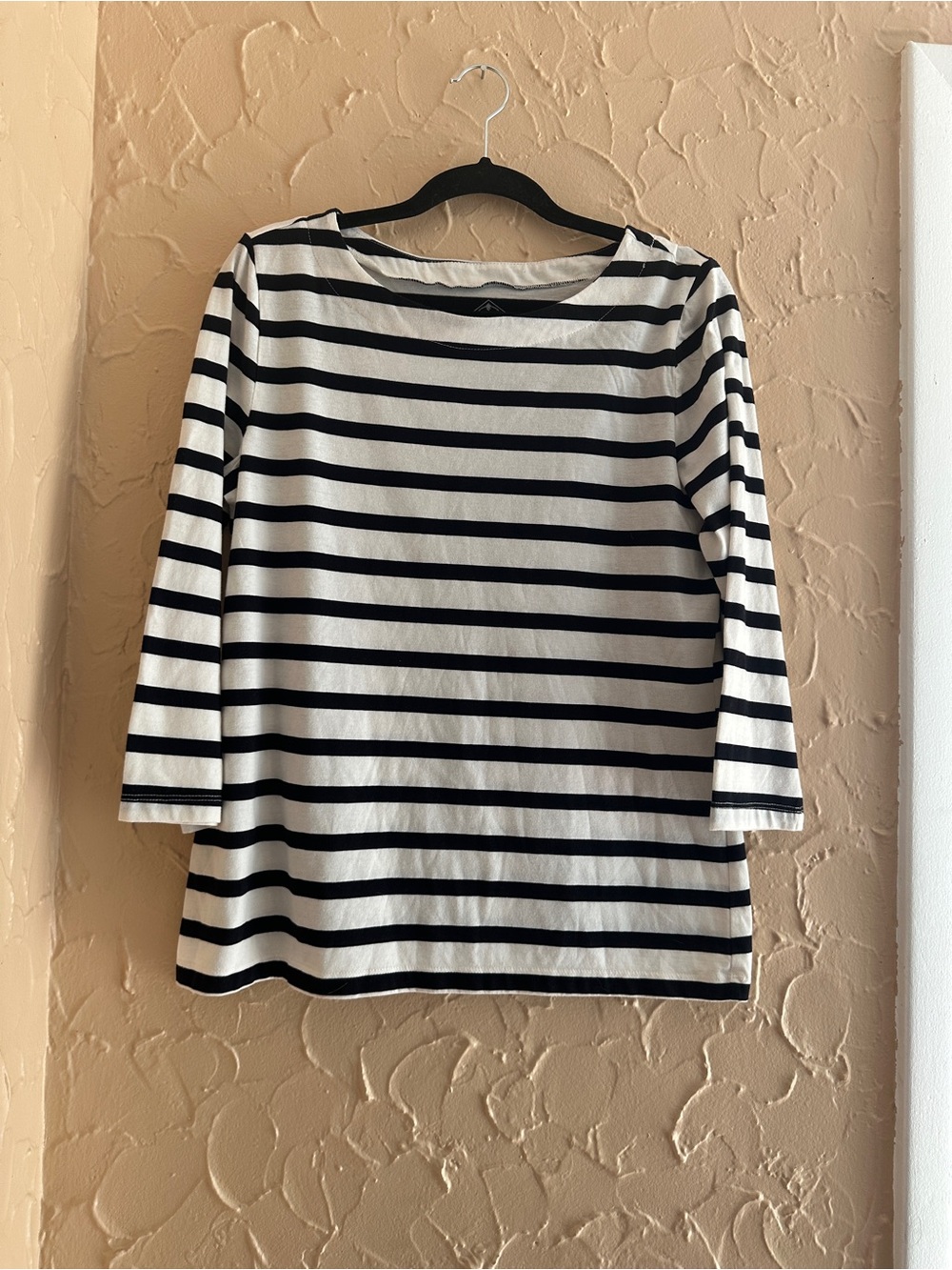 St. John's Bay Black & White Striped Boatneck Top